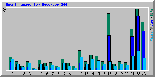 Hourly usage for December 2004